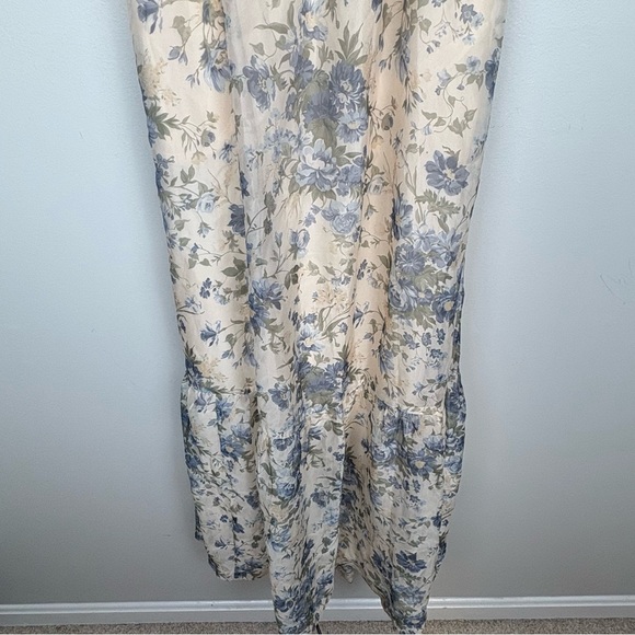 New Abercrombie & Fitch Emerson Drama Bow Back Gown Floral Maxi Dress Sz MP - Picture 7 of 10